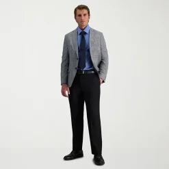 Haggar E-CLO Stria Mens Classic Fit Dress Flat Front Pant