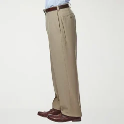 Haggar E-CLO Stria Mens Classic Fit Dress Flat Front Pant