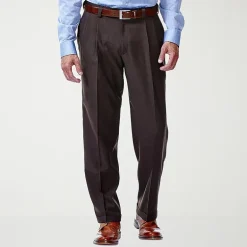 Haggar E-CLO Stria Mens Classic Fit Dress Pleated Pant