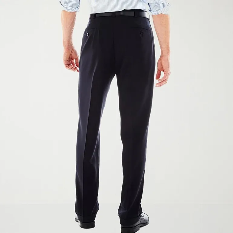 Haggar E-CLO Stria Mens Classic Fit Dress Pleated Pant