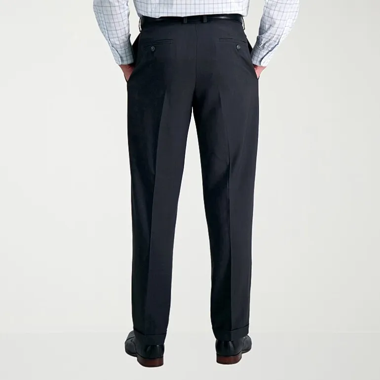 Haggar E-CLO Stria Mens Classic Fit Dress Pleated Pant