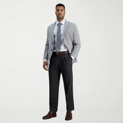 Haggar E-CLO Stria Mens Classic Fit Dress Pleated Pant