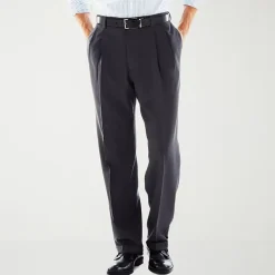 Haggar E-CLO Stria Mens Classic Fit Dress Pleated Pant