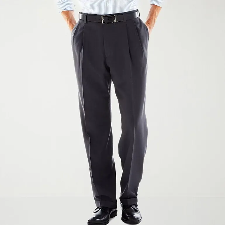 Haggar E-CLO Stria Mens Classic Fit Dress Pleated Pant