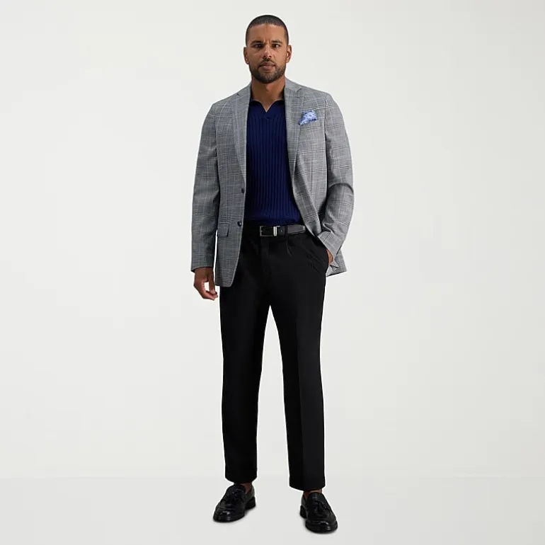Haggar E-CLO Stria Mens Classic Fit Dress Pleated Pant