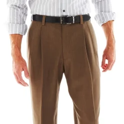 Haggar E-CLO Stria Mens Classic Fit Dress Pleated Pant
