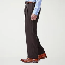 Haggar E-CLO Stria Mens Classic Fit Dress Pleated Pant