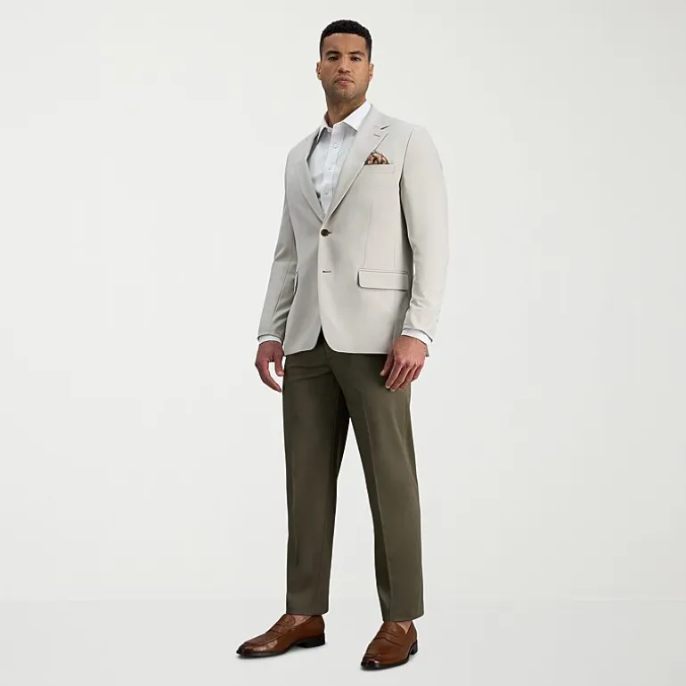 Haggar Iron Free Premium Khaki Mens Classic Fit Flat Front Pant
