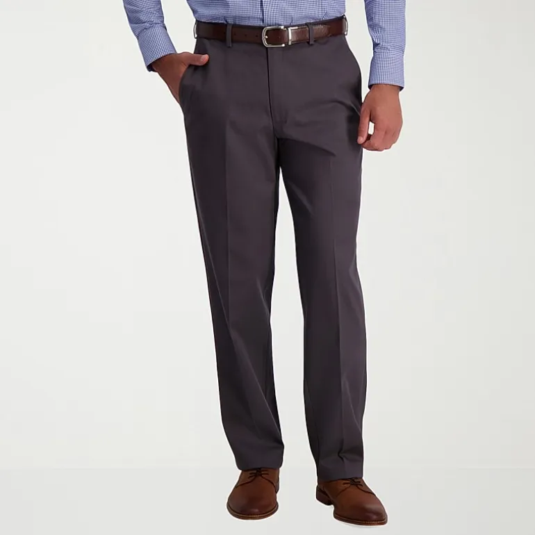 Haggar Iron Free Premium Khaki Mens Classic Fit Flat Front Pant