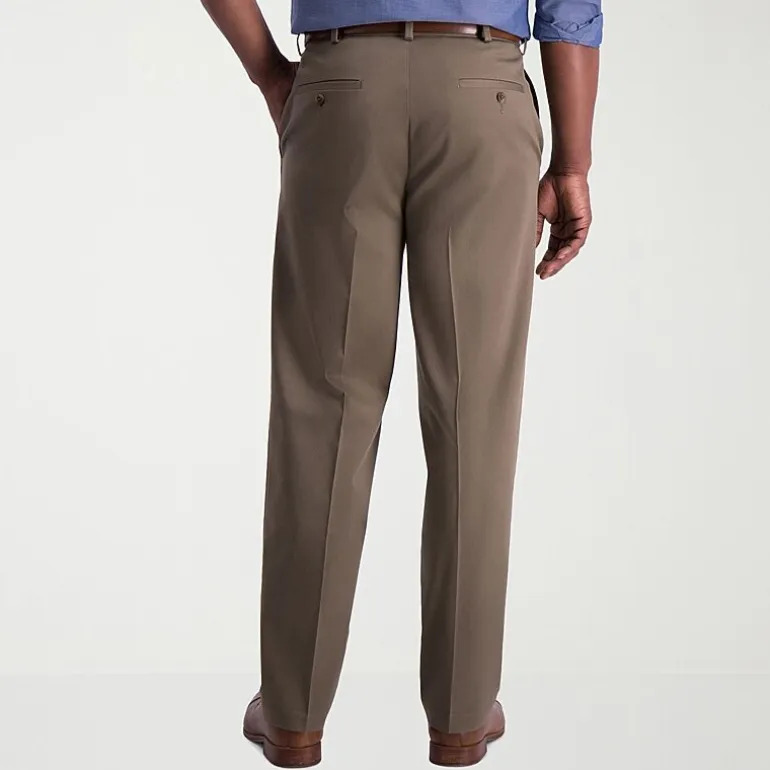 Haggar Iron Free Premium Khaki Mens Classic Fit Flat Front Pant