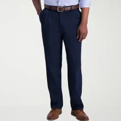 Haggar Iron Free Premium Khaki Mens Classic Fit Pleated Pant