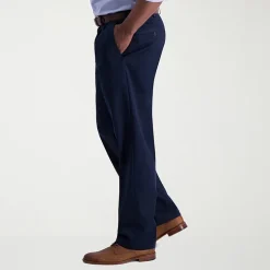 Haggar Iron Free Premium Khaki Mens Classic Fit Pleated Pant