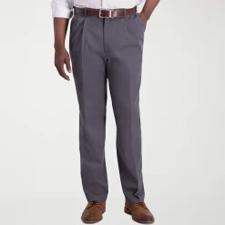 Haggar Iron Free Premium Khaki Mens Classic Fit Pleated Pant