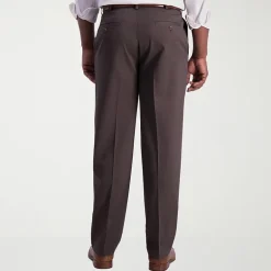 Haggar Iron Free Premium Khaki Mens Classic Fit Pleated Pant