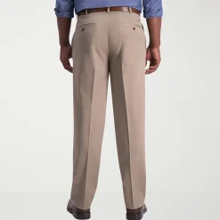 Haggar Iron Free Premium Khaki Mens Classic Fit Pleated Pant