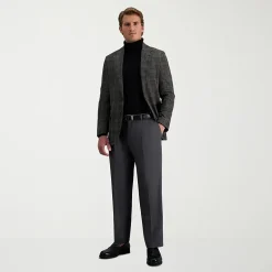 Haggar Iron Free Premium Khaki Mens Classic Fit Pleated Pant