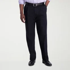 Haggar Iron Free Premium Khaki Mens Classic Fit Pleated Pant
