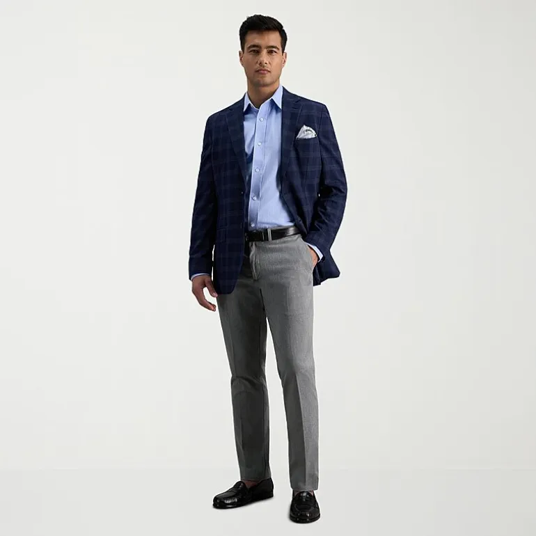 Haggar Iron Free Premium Khaki Mens Comfort Waistband Slim Fit Flat Front Pant