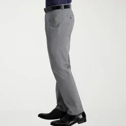 Haggar Iron Free Premium Khaki Mens Comfort Waistband Slim Fit Flat Front Pant