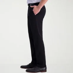 Haggar Iron Free Premium Khaki Mens Comfort Waistband Slim Fit Flat Front Pant