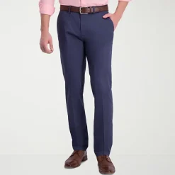 Haggar Iron Free Premium Khaki Mens Comfort Waistband Slim Fit Flat Front Pant