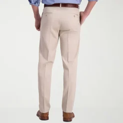 Haggar Iron Free Premium Khaki Mens Comfort Waistband Straight Fit Flat Front Pant