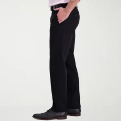 Haggar Iron Free Premium Khaki Mens Comfort Waistband Straight Fit Flat Front Pant