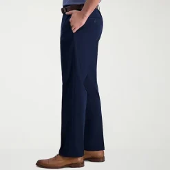 Haggar Iron Free Premium Khaki Mens Comfort Waistband Straight Fit Flat Front Pant