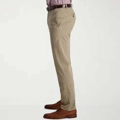 Haggar Iron Free Premium Khaki Mens Comfort Waistband Straight Fit Flat Front Pant
