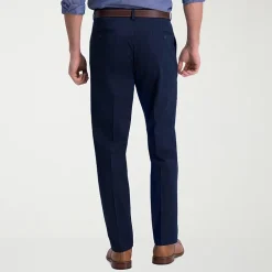 Haggar Iron Free Premium Khaki Mens Comfort Waistband Straight Fit Flat Front Pant