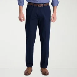 Haggar Iron Free Premium Khaki Mens Comfort Waistband Straight Fit Flat Front Pant