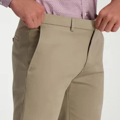 Haggar Iron Free Premium Khaki Mens Comfort Waistband Straight Fit Flat Front Pant