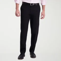 Haggar Iron Free Premium Khaki Mens Comfort Waistband Straight Fit Flat Front Pant