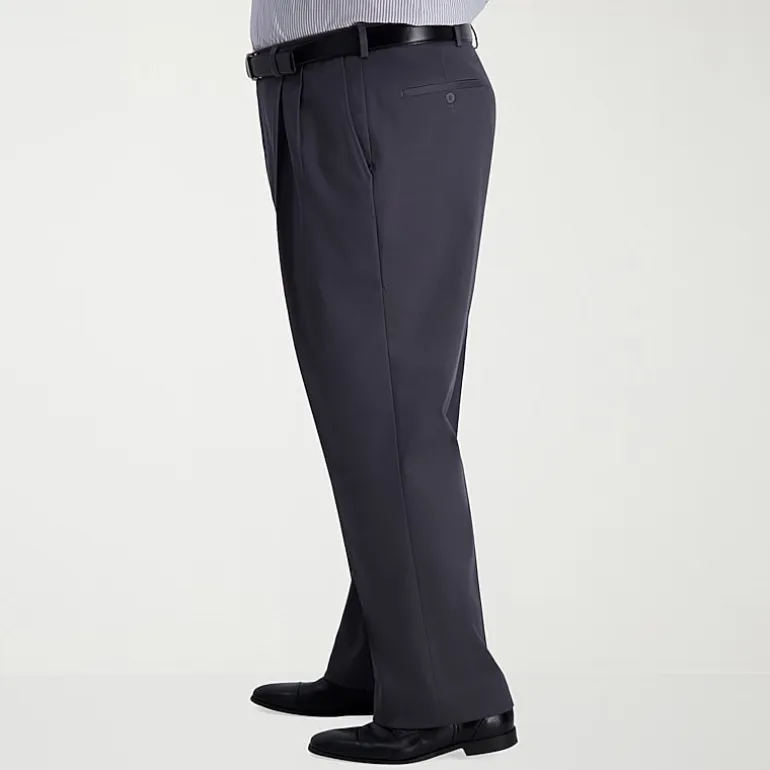 Haggar Iron Free Premium Khaki Mens Classic Fit Big and Tall Pleated Pant