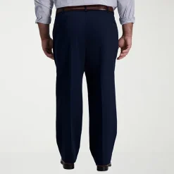 Haggar Iron Free Premium Khaki Mens Classic Fit Big and Tall Pleated Pant