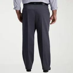 Haggar Iron Free Premium Khaki Mens Classic Fit Big and Tall Pleated Pant
