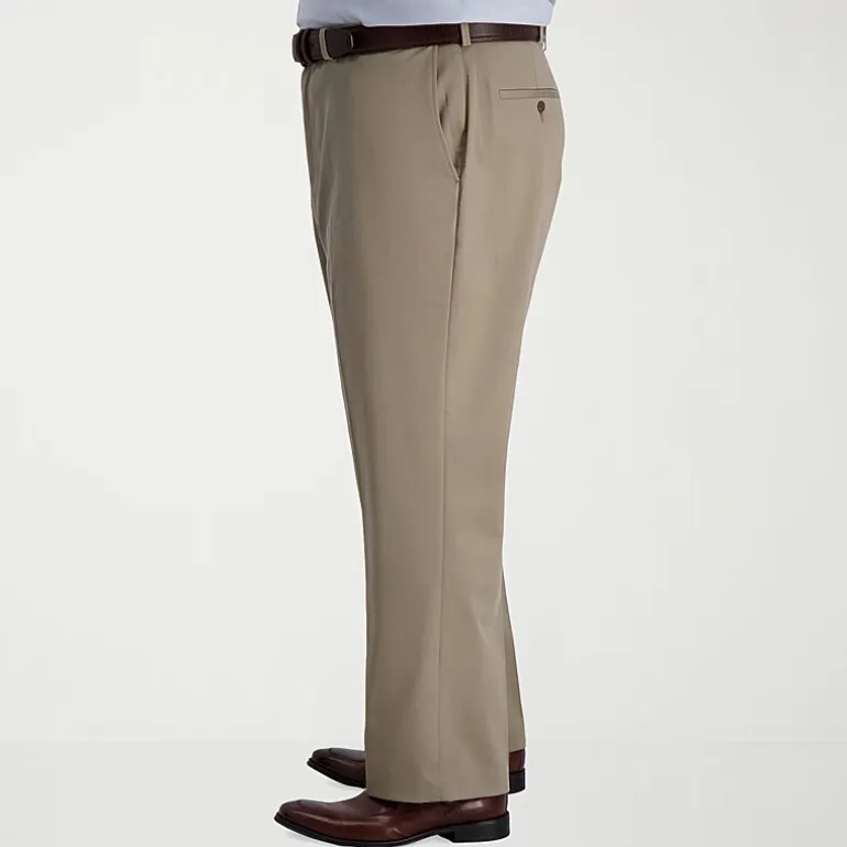 Haggar Iron Free Premium Khaki Mens Classic Fit Big and Tall Flat Front Pant