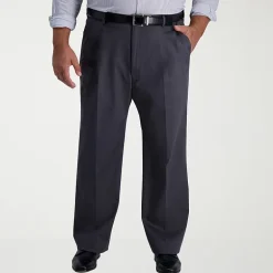 Haggar Iron Free Premium Khaki Mens Classic Fit Big and Tall Flat Front Pant