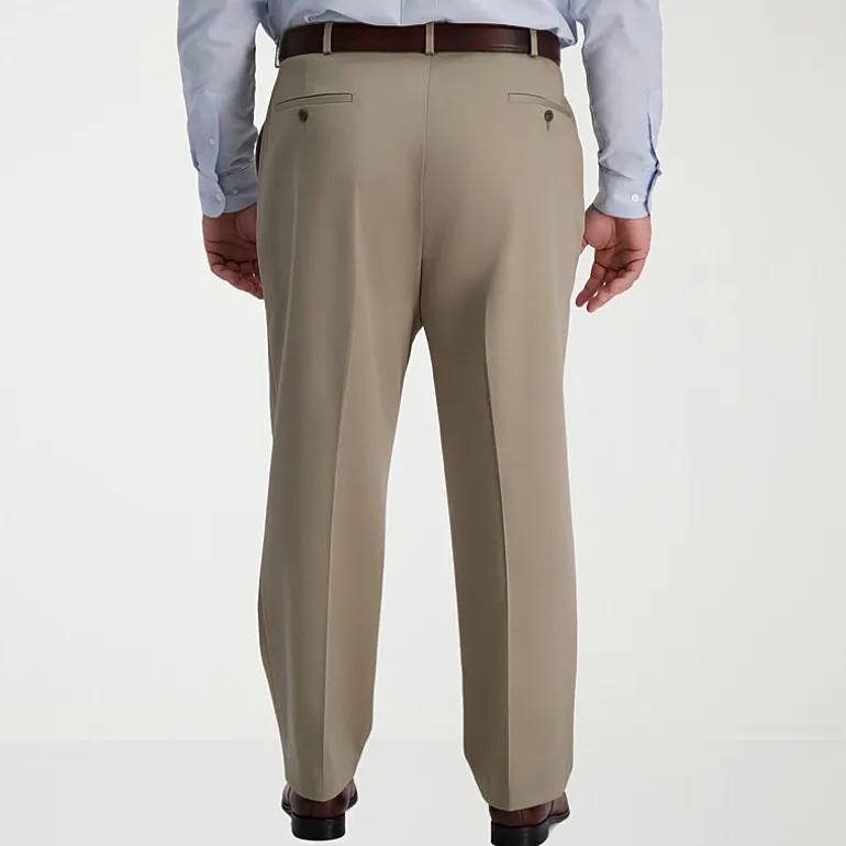 Haggar Iron Free Premium Khaki Mens Classic Fit Big and Tall Flat Front Pant