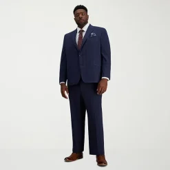 Haggar J.M. Haggar Mens Big and Tall Regular Fit Plaid Flat Front Suit Pant