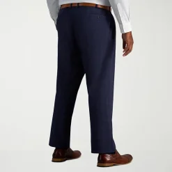 Haggar J.M. Haggar Mens Big and Tall Regular Fit Plaid Flat Front Suit Pant