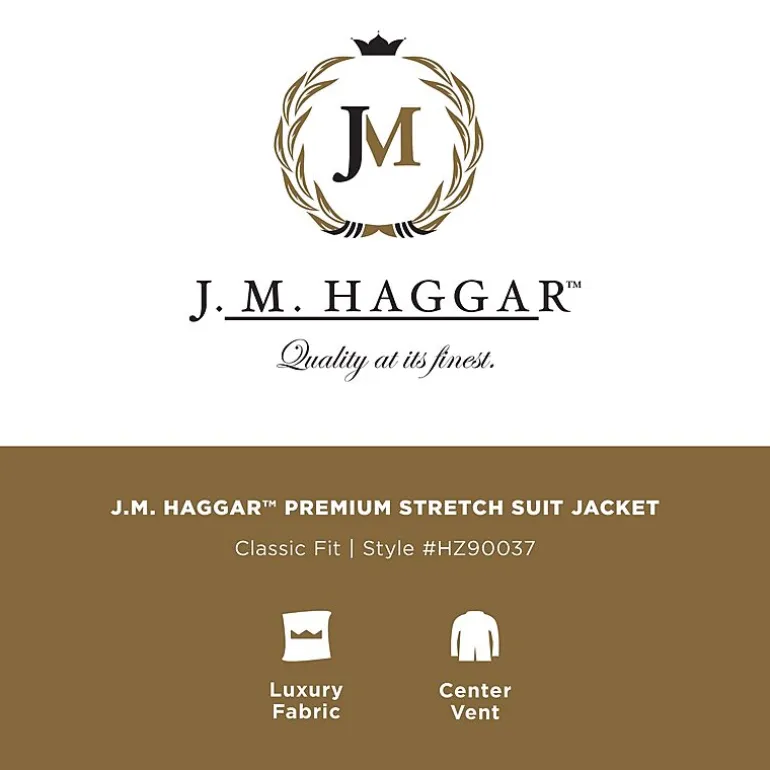 Haggar J.M. Haggar Mens Classic Fit Plaid Big and Tall Suit Jacket