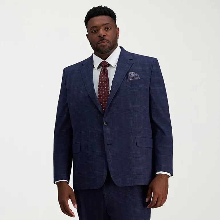 Haggar J.M. Haggar Mens Classic Fit Plaid Big and Tall Suit Jacket