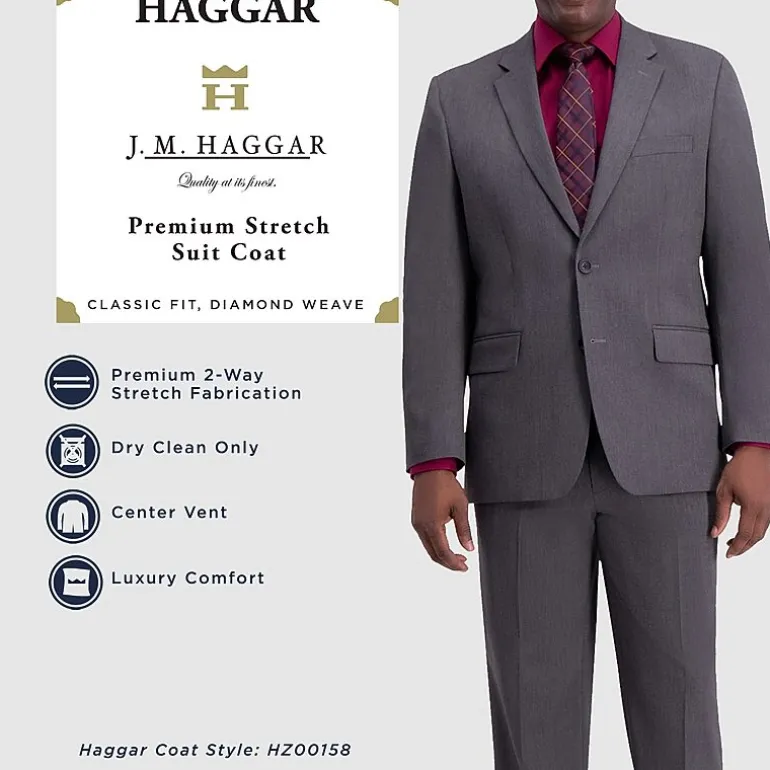 Haggar JMH Diamond Mens Stretch Fabric Classic Fit Suit Separates