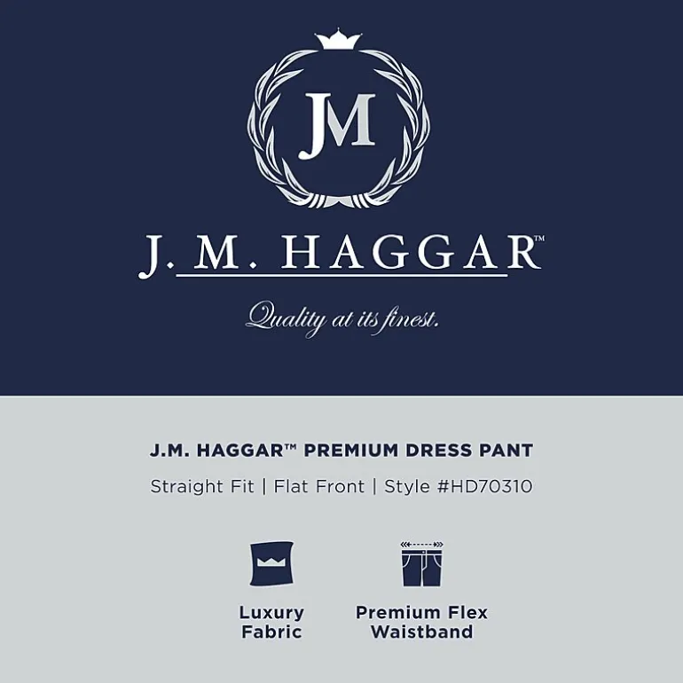 Haggar JMH Flannel Mens Straight Fit Dress Flat Front Pant