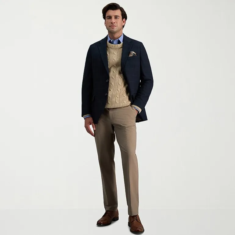 Haggar JMH Flannel Mens Straight Fit Dress Flat Front Pant