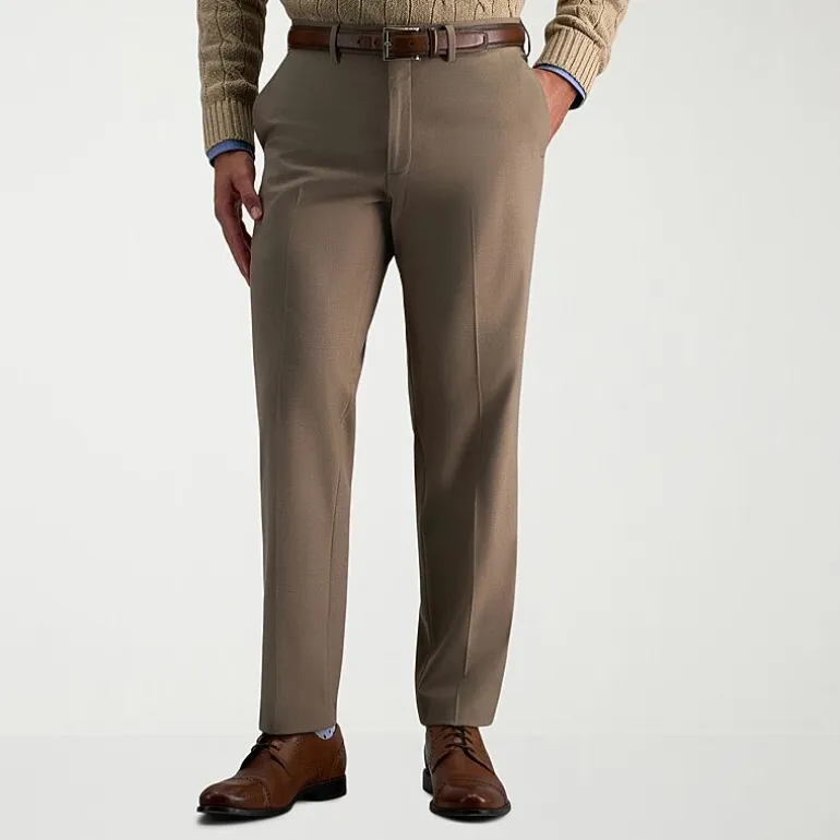 Haggar JMH Flannel Mens Straight Fit Dress Flat Front Pant