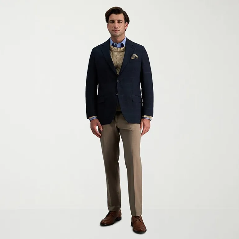 Haggar JMH Glen Plaid Mens Plaid Regular Fit Sport Coat