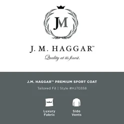 Haggar JMH Glen Plaid Mens Plaid Regular Fit Sport Coat