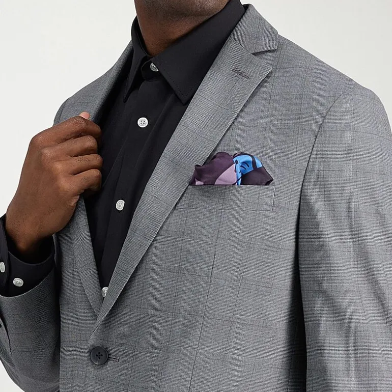 Haggar JMH Glen Plaid Mens Stretch Fabric Slim Fit Suit Separates